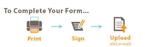 Print your form, sign your form, and upload your form