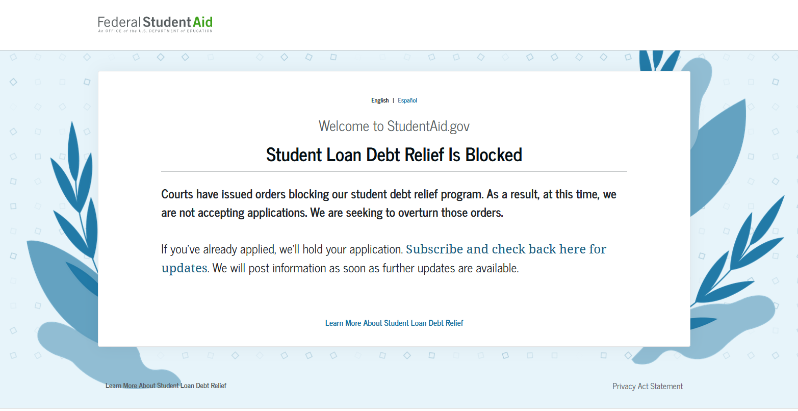 Federal Loan Debt Relief - Blocked | Penn State Office of Student Aid