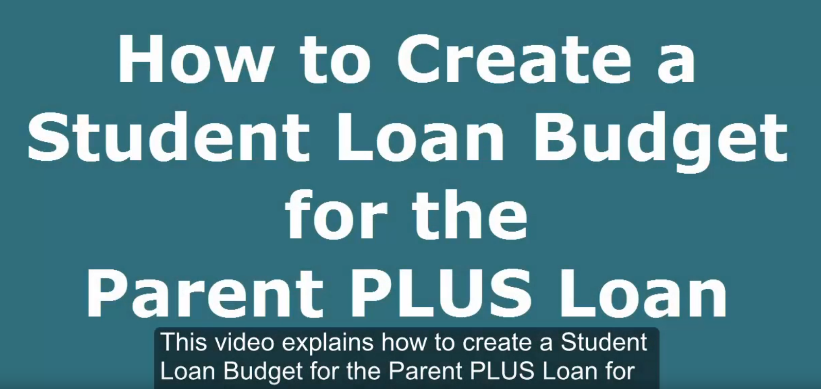 Opening screen of How to Create a Loan Budget Tutorial