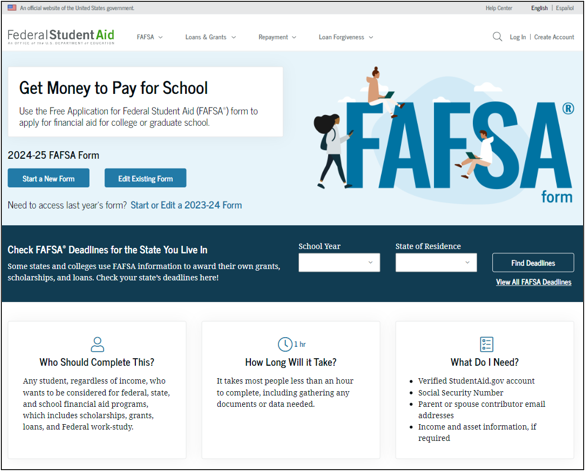 Apply using the FAFSA form