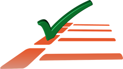 A green checkmark on a list item